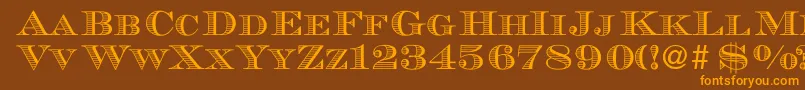 MauriceRegularDb Font – Orange Fonts on Brown Background