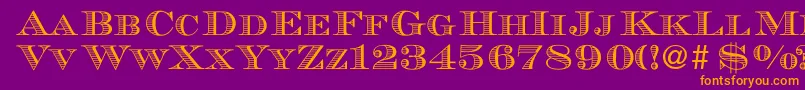 MauriceRegularDb Font – Orange Fonts on Purple Background