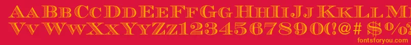 MauriceRegularDb Font – Orange Fonts on Red Background
