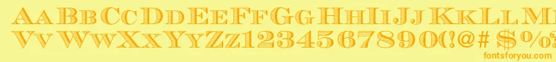 MauriceRegularDb Font – Orange Fonts on Yellow Background