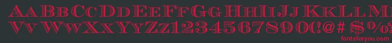 MauriceRegularDb Font – Red Fonts on Black Background