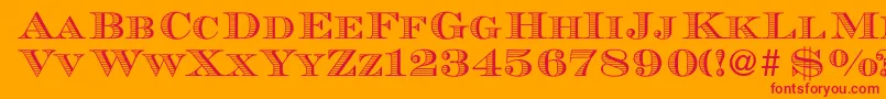 MauriceRegularDb Font – Red Fonts on Orange Background