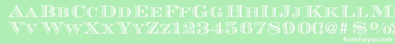 Шрифт MauriceRegularDb – белые шрифты на зелёном фоне