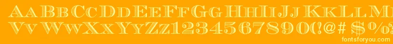MauriceRegularDb Font – Yellow Fonts on Orange Background