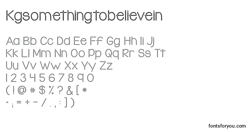 A fonte Kgsomethingtobelievein – alfabeto, números, caracteres especiais