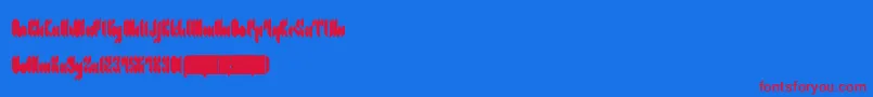 フォントEnZelo – 赤い文字の青い背景