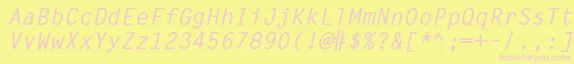 LetterGothicLtBoldSlanted Font – Pink Fonts on Yellow Background