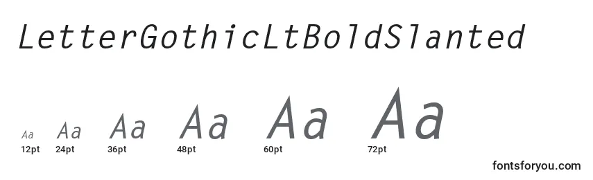 Размеры шрифта LetterGothicLtBoldSlanted