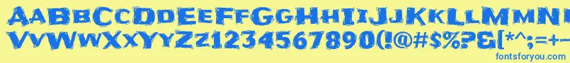 Police FrijoleRegular – polices bleues sur fond jaune