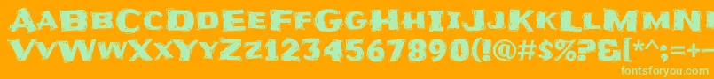 fuente FrijoleRegular – Fuentes Verdes Sobre Fondo Naranja