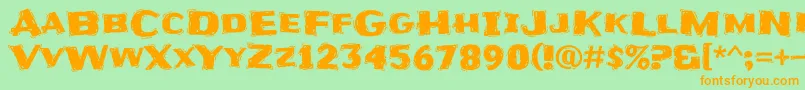 FrijoleRegular Font – Orange Fonts on Green Background