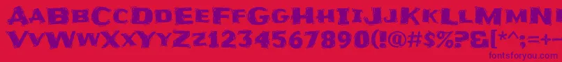 FrijoleRegular-Schriftart – Violette Schriften auf rotem Hintergrund