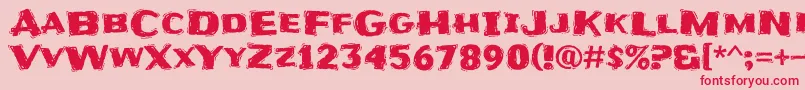 FrijoleRegular Font – Red Fonts on Pink Background