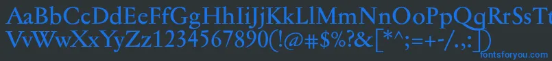 Jannontextmed Font – Blue Fonts on Black Background