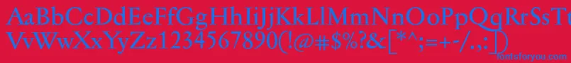 Jannontextmed Font – Blue Fonts on Red Background