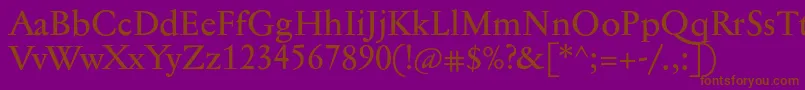 Jannontextmed Font – Brown Fonts on Purple Background