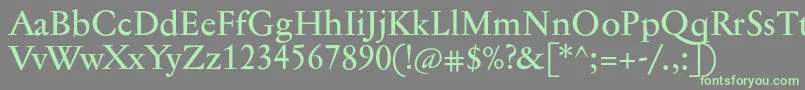 Шрифт Jannontextmed – зелёные шрифты на сером фоне