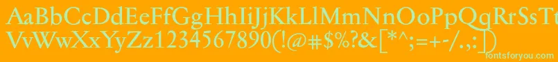 Jannontextmed Font – Green Fonts on Orange Background