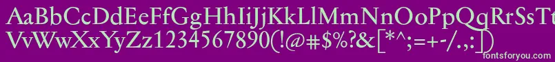 Jannontextmed-fontti – vihreät fontit violetilla taustalla