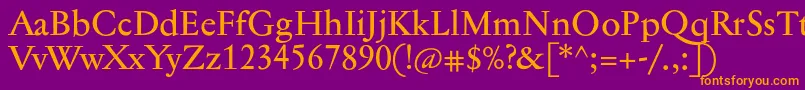 Jannontextmed Font – Orange Fonts on Purple Background