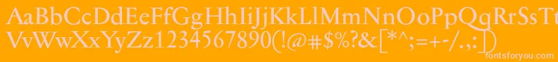 Jannontextmed Font – Pink Fonts on Orange Background