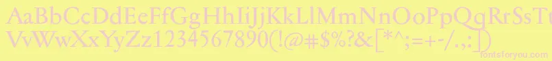 Jannontextmed Font – Pink Fonts on Yellow Background