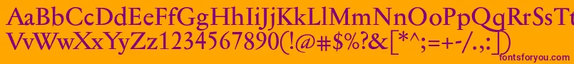 Jannontextmed Font – Purple Fonts on Orange Background