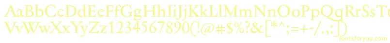 フォントJannontextmed – 白い背景に黄色の文字