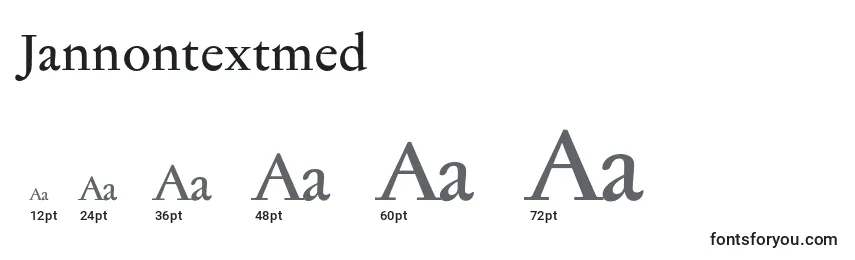 Размеры шрифта Jannontextmed