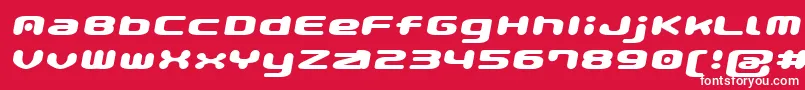 GauPopMagic-Schriftart – Weiße Schriften auf rotem Hintergrund