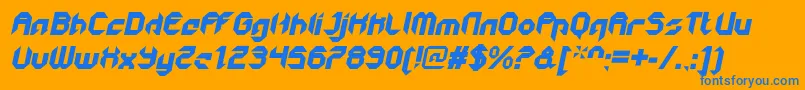 GetaroboCloseditalic Font – Blue Fonts on Orange Background