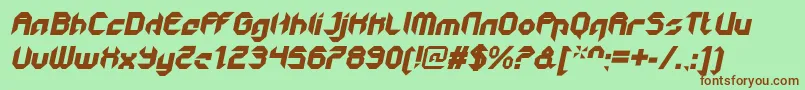 GetaroboCloseditalic-fontti – ruskeat fontit vihreällä taustalla