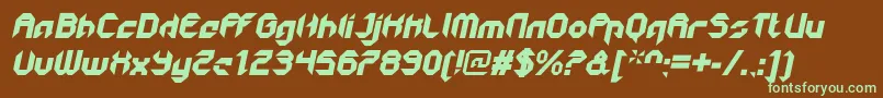 Шрифт GetaroboCloseditalic – зелёные шрифты на коричневом фоне
