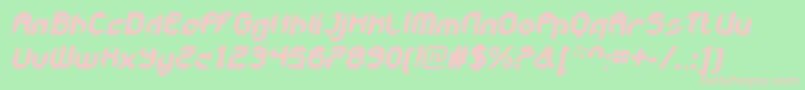 GetaroboCloseditalic Font – Pink Fonts on Green Background