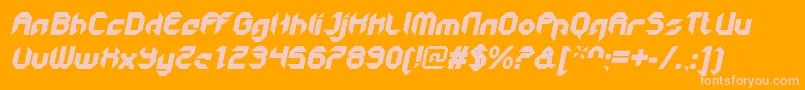 GetaroboCloseditalic-Schriftart – Rosa Schriften auf orangefarbenem Hintergrund