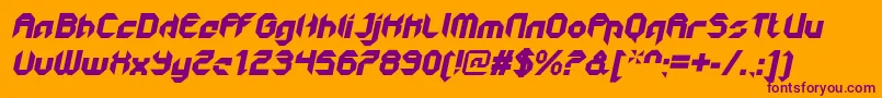 GetaroboCloseditalic Font – Purple Fonts on Orange Background