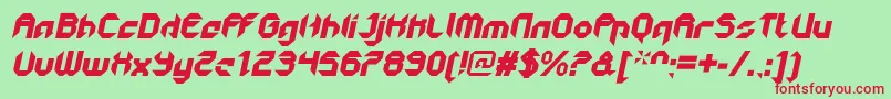 Шрифт GetaroboCloseditalic – красные шрифты на зелёном фоне