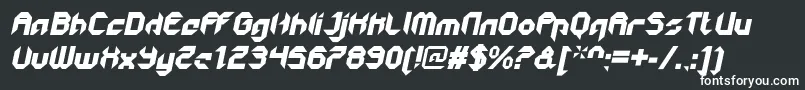 Шрифт GetaroboCloseditalic – белые шрифты на чёрном фоне