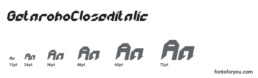 GetaroboCloseditalic Font Sizes