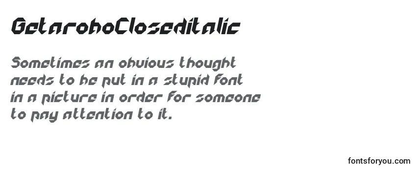 GetaroboCloseditalic Font