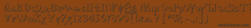 フォントIzsC – 黒い文字が茶色の背景にあります