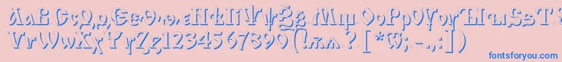 フォントIzsC – ピンクの背景に青い文字