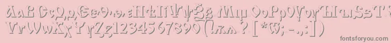 フォントIzsC – ピンクの背景に灰色の文字