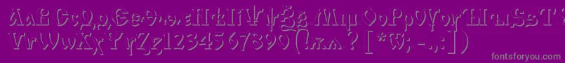 フォントIzsC – 紫の背景に灰色の文字