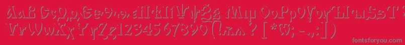 フォントIzsC – 赤い背景に灰色の文字