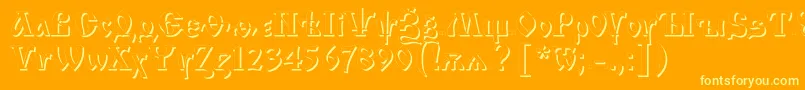 IzsC Font – Yellow Fonts on Orange Background