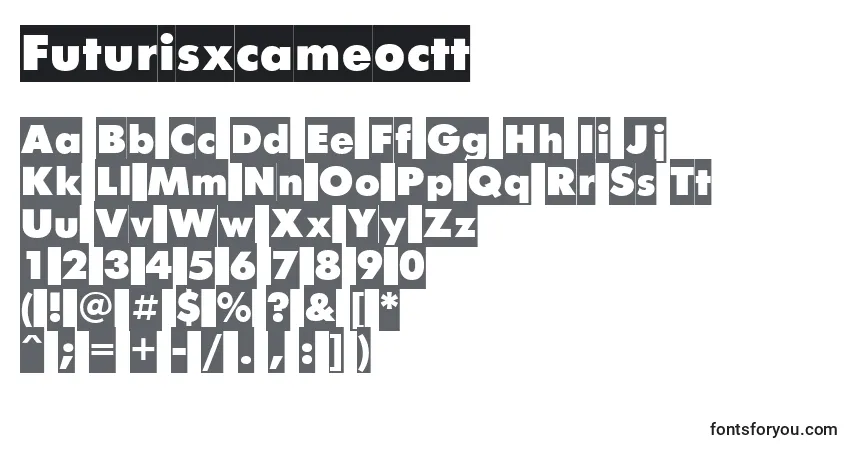 Czcionka Futurisxcameoctt – alfabet, cyfry, specjalne znaki