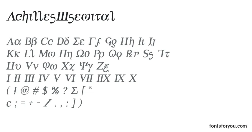 Fuente Achilles3semital - alfabeto, números, caracteres especiales
