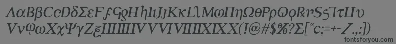 フォントAchilles3semital – 黒い文字の灰色の背景