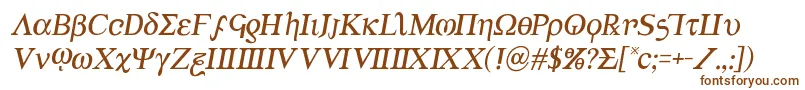 Achilles3semital-fontti – ruskeat fontit valkoisella taustalla